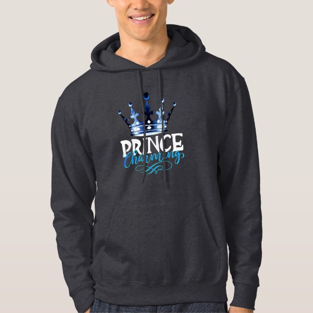Moletom Príncipe Encantado nós te amamos! coroa azul desco (Frente)