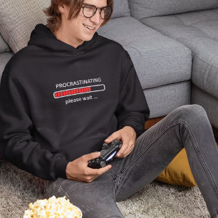 Moletom Procrastinando, por favor, espere Hoodie por um di