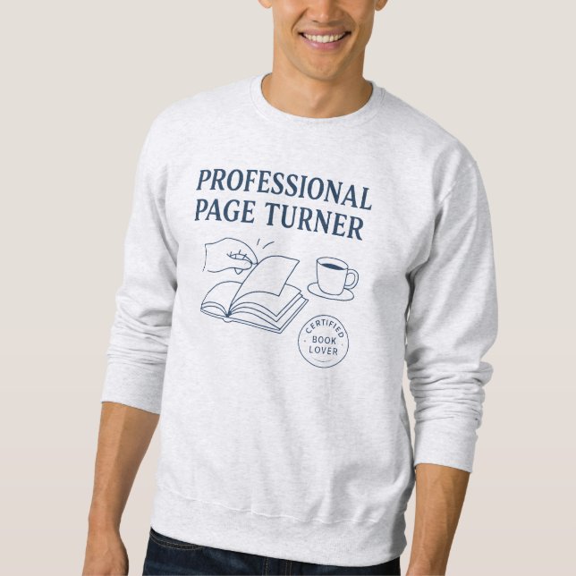 Moletom Professional Page Turner - Funny Book Lover (Frente)
