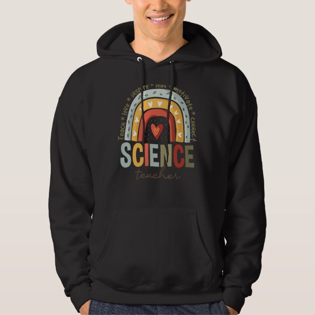 Moletom Professor de Ciência Life Boho Rainbow De Volta À  (Frente)