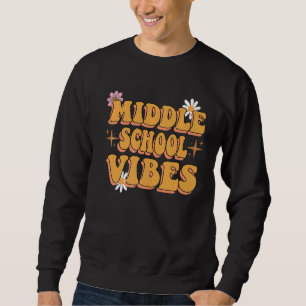 Moletom Professor de Flores Retro de Groovy na Escola Médi
