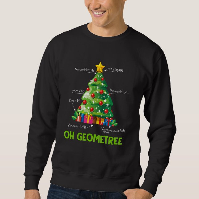 Moletom Professor de Matemática em Árvore de Natal Geometr (Frente)
