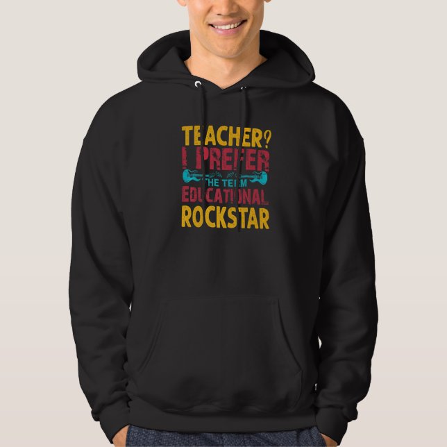 Moletom Professor, Prefiro O Termo Educação Rockstar - Div (Frente)