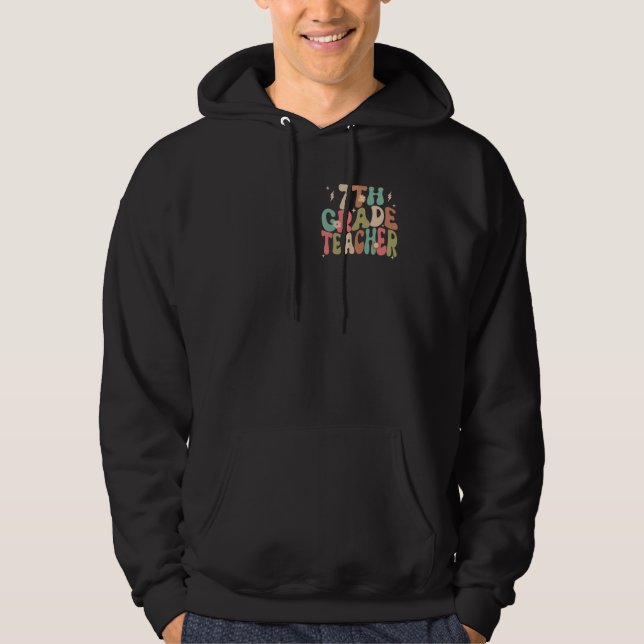 Moletom Professora da 7 Grau Groovy de volta ao Ensino em  (Frente)