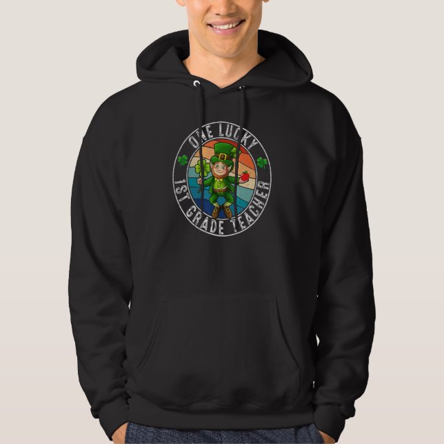 Moletom Professora Leprechaun Irish Rua Pa, De 1rua Sortud (Frente)