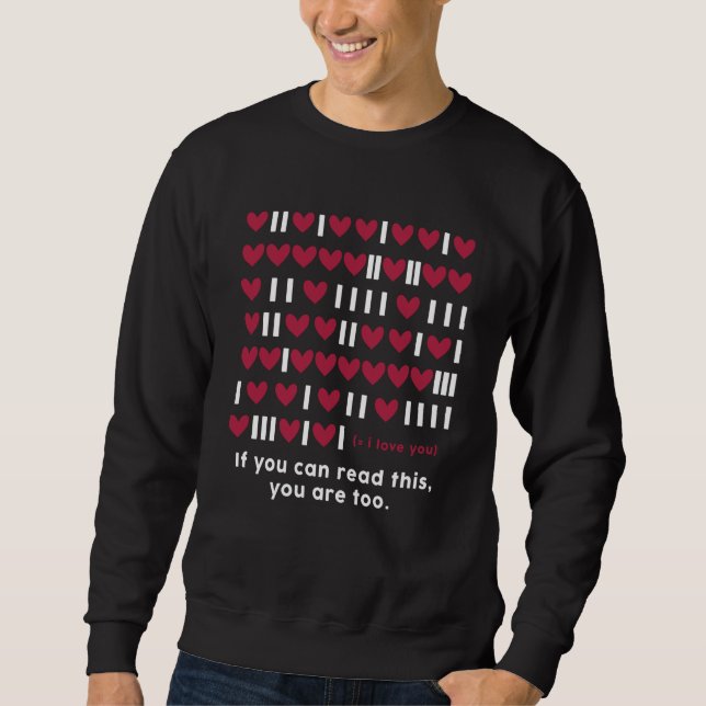 Moletom Programmer Geek Binary Code Heart Valentine Develo (Frente)