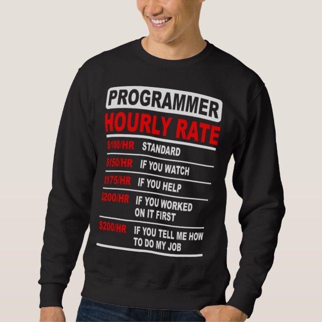 Moletom Programmer  Hourly Rate  Software Enfineer  Idea (Frente)