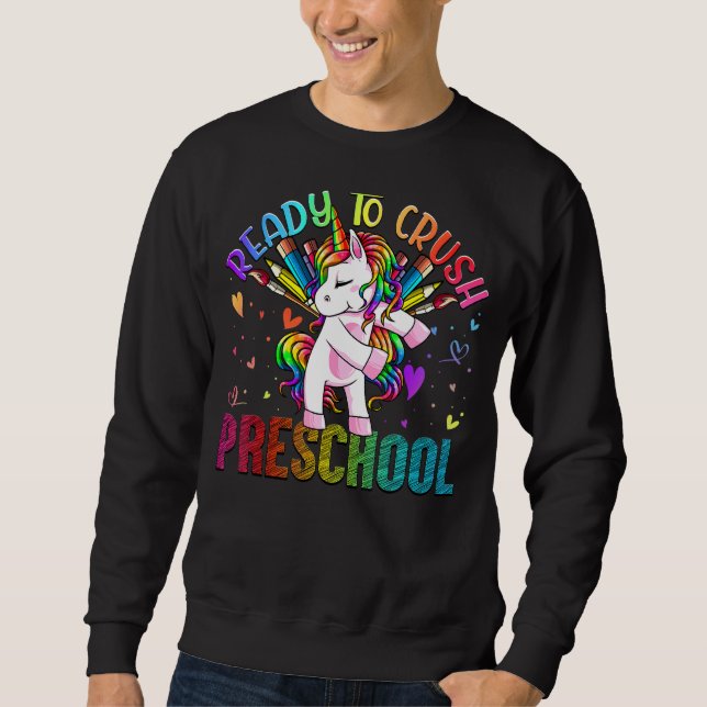 Moletom Pronta Para Esmagar A Pré-Escola De Volta À Faculd (Frente)