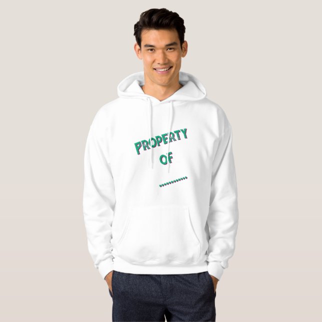 Moletom "Propriedade De" Capuz Personalizado Masculino (Frente Completa)