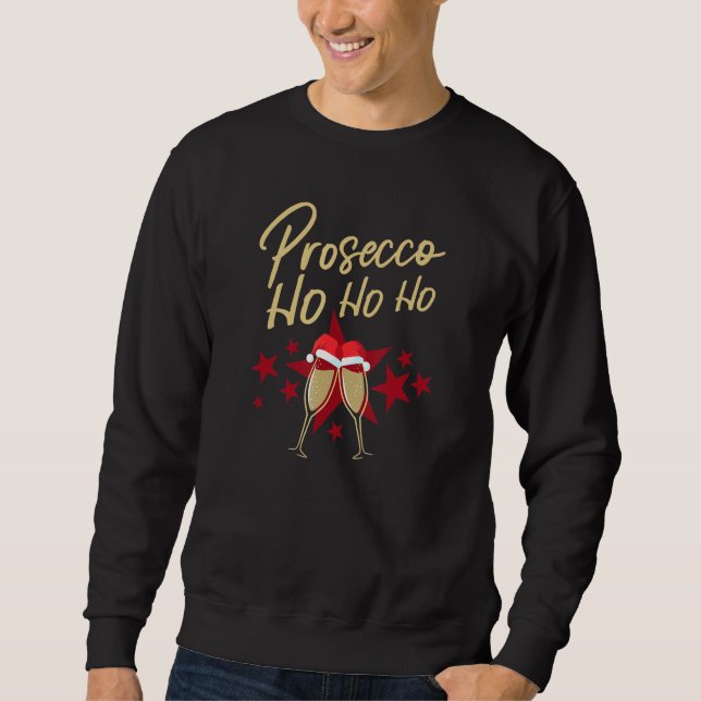Moletom Prosecco Ho Champagne Flauta Champagne de Natal (Frente)