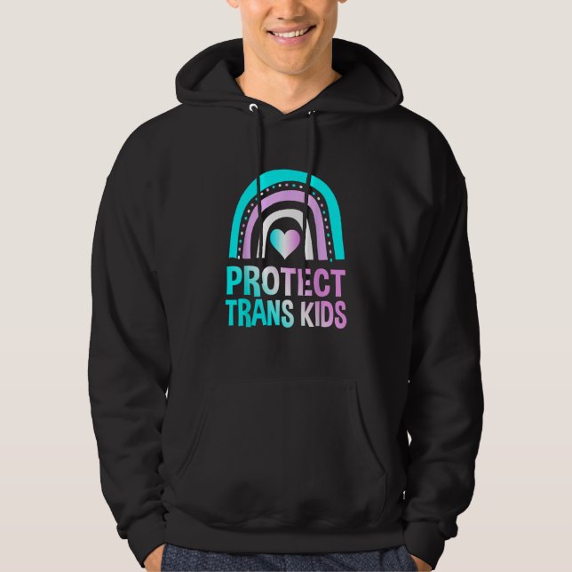 Moletom Proteja as Crianças Trans Suportam o Orgulho de Ro (Frente)