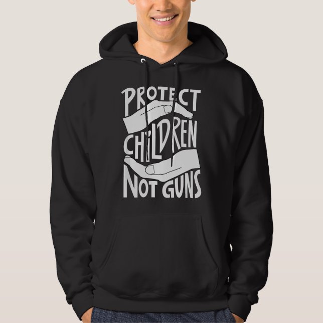 Moletom Proteja Crianças Não Armas Laranja (Frente)
