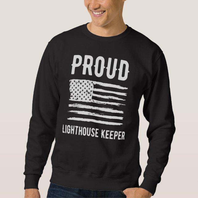 Moletom Proud Lighthouse Keeper Profession American Flag (Frente)