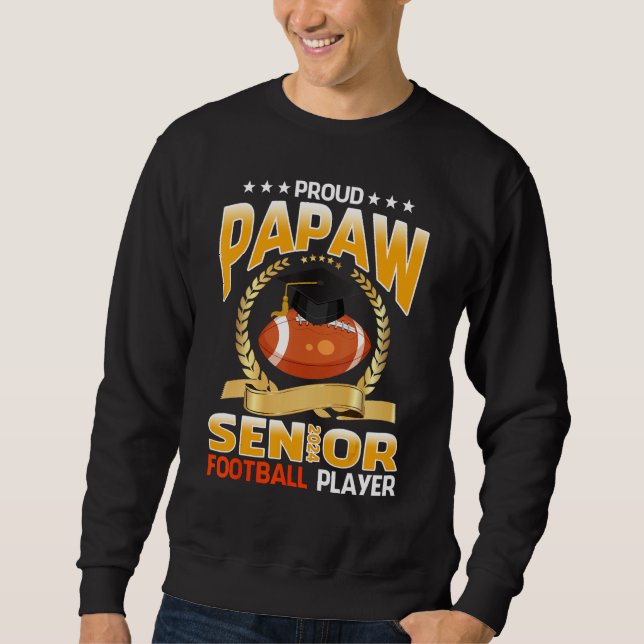 Moletom Proud Papaw Senior 2024 Football Player Graduation (Frente)