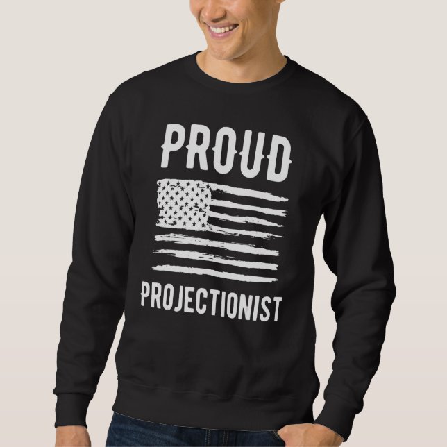 Moletom Proud Projectionist Profession American Flag (Frente)