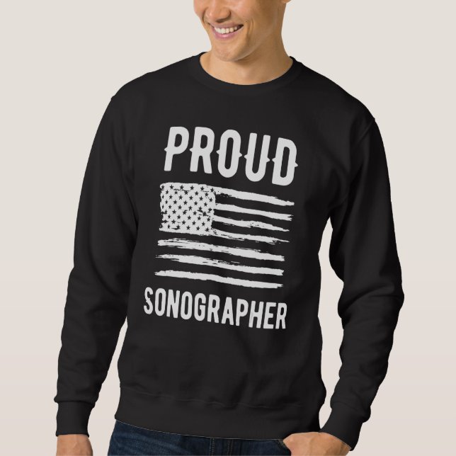 Moletom Proud Sonographer Profession American Flag (Frente)
