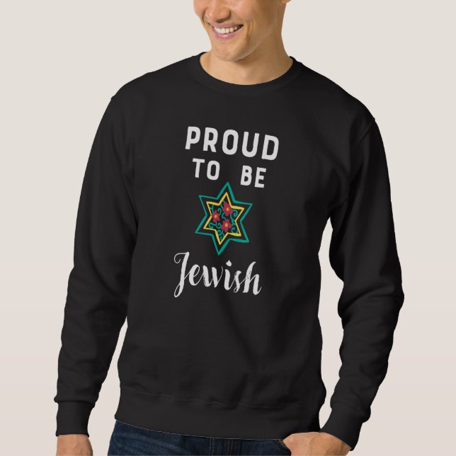 Moletom Proud to be Jewish I Hebrew Hanukkah Jew Jewish 1 (Frente)