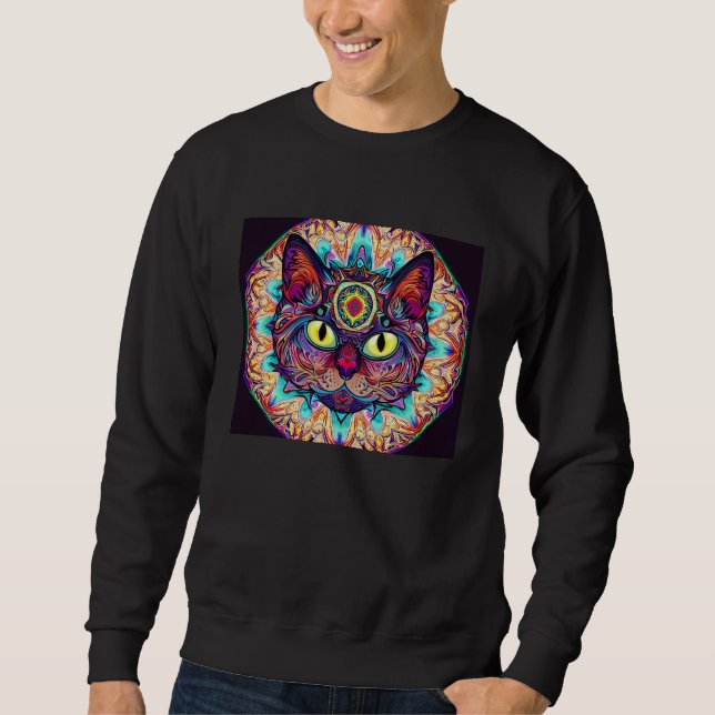 Moletom Psychedelic Mandala Cat (Frente)