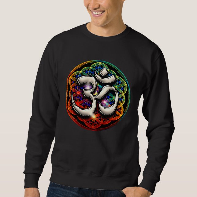 Moletom Psychedelic Om Zen Symbol Flower Of Life Buddhist  (Frente)