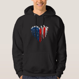 Moletom Pug American Heart Flag Dog 4 De Julho