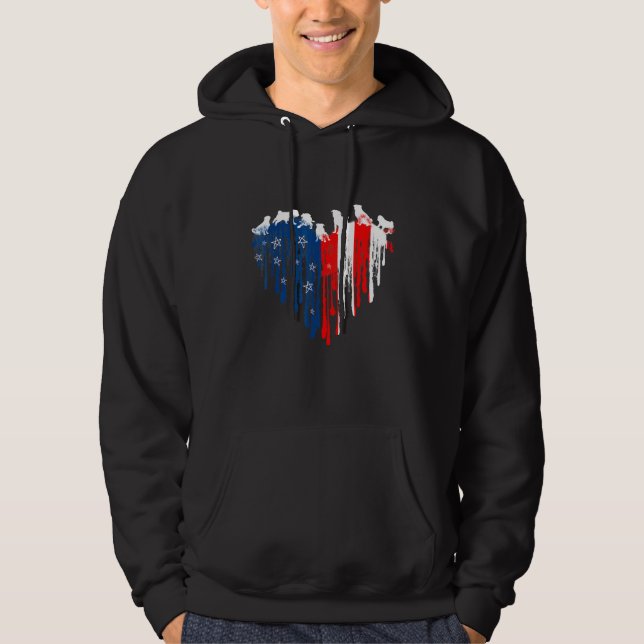 Moletom Pug American Heart Flag Dog 4 De Julho (Frente)