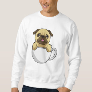 Moletom Pug com Xícara de Café