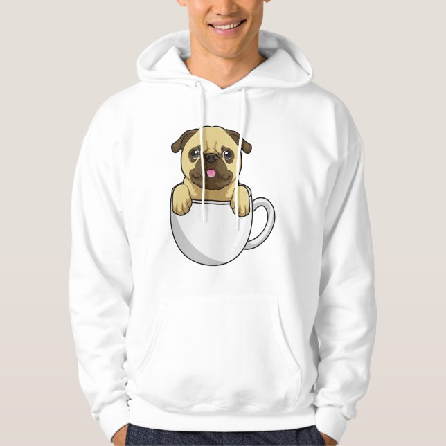 Moletom Pug com Xícara de Café (Frente)