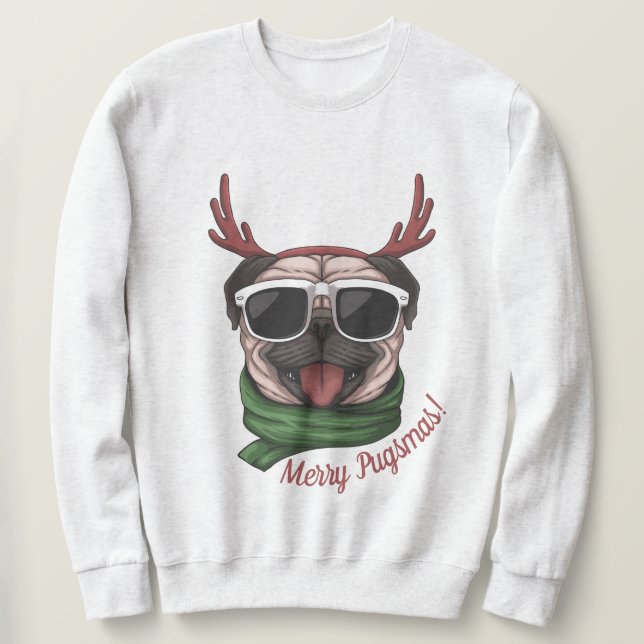 Moletom Pug Natal (Frente do Design)