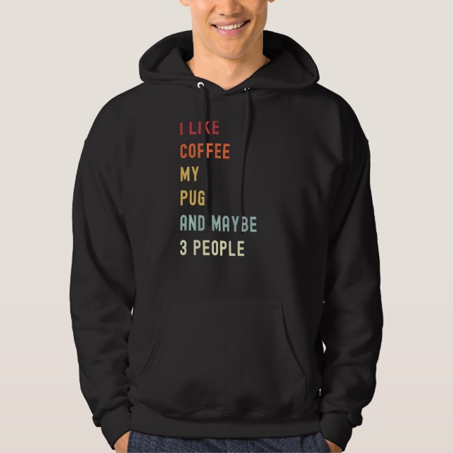 Moletom Pug Retro Cachorro E Café (Frente)