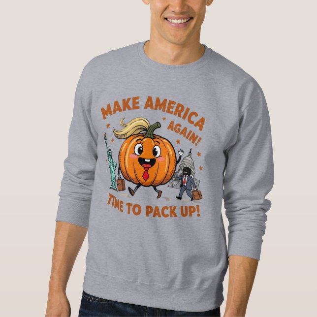 Moletom Pumpkin Trumpkin De Dois Lados - Tornar A América  (Frente)