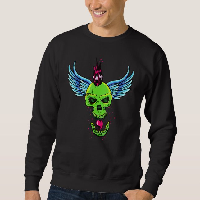 Moletom Punk Rock Skull Pagan Satanás Anti Church (Frente)
