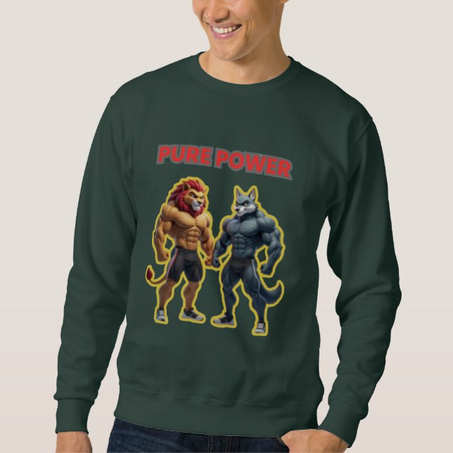 Moletom Pure Power – Strong Animal Muscle Cartoon Design (Frente)