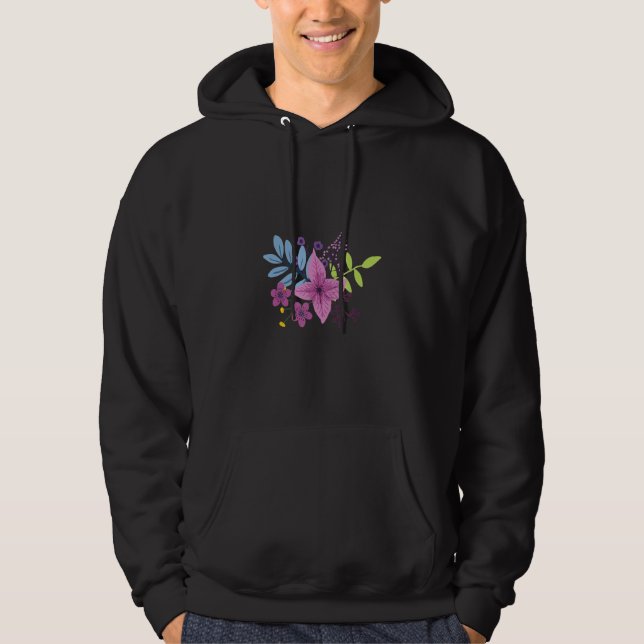 Moletom Purple Blue and Green Flower Art (Frente)