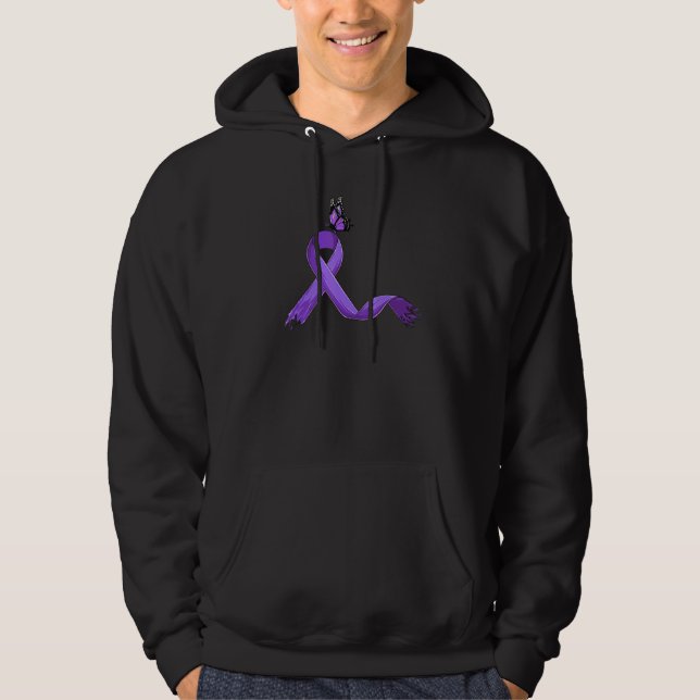 Moletom Purple Ribbon Cute  Fibromyalgia Awareness (Frente)