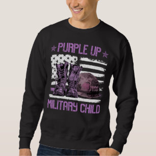Moletom Púrpura de Crianças Militares Mês Bandeira America