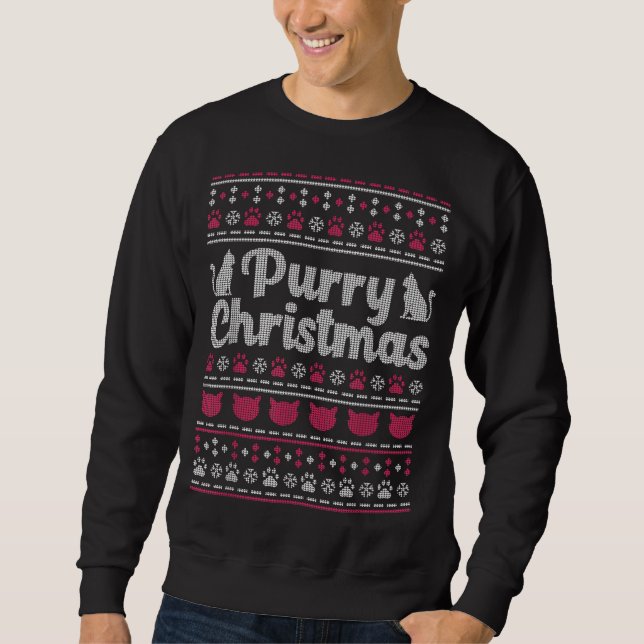 Moletom Purry Christmas Crazy Lady Xmas Engraçado Feriado (Frente)