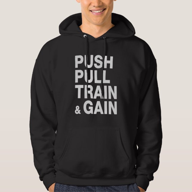 Moletom PUSH PULL TRAIN & GAIN Lifting Workout (Frente)