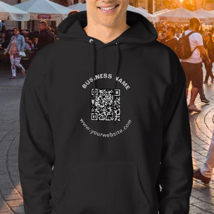 Moletom qr de acesso instantâneo scaneável, preto minimali