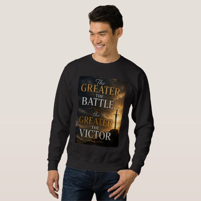 Moletom Quanto Maior a Batalha Maior o Vitorioso (Frente Completa)