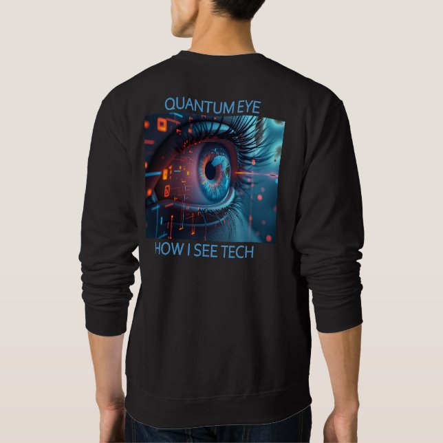 Moletom Quantum Eye tech men black sweatshirt back (Verso)