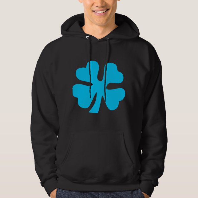 Moletom Quatro Folhas Folhas - Azul-Céu (Frente)