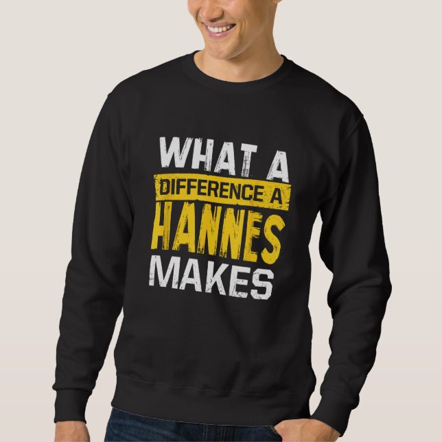 Moletom Que Diferença Um Hannes Torna Engraçado Nome Hanne (Frente)