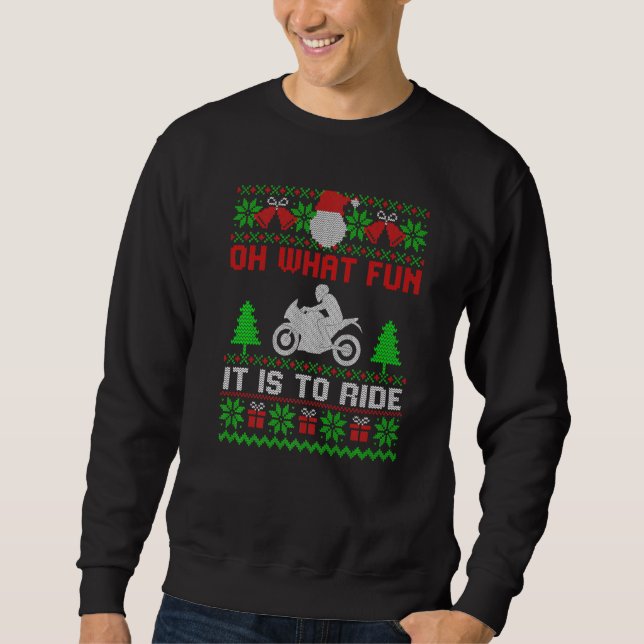 Moletom Que Diversão É Dirigir Motocicleta Feia Christma (Frente)