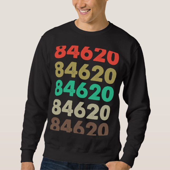 Moletom Que Diz 84620 Código Zipcode Retroativo 84620 (Frente)