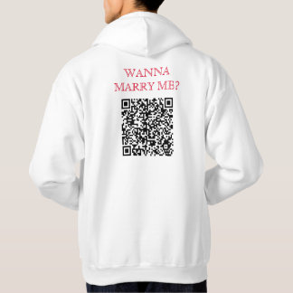 Moletom Quer Me Casado Código QR De Trás Branco Engraçado