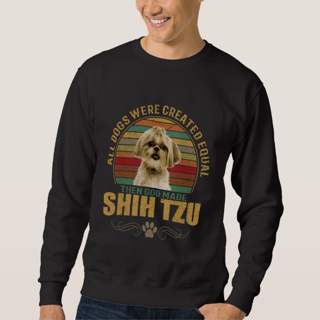 Moletom Raças de Cães Shih Tzu Filhotes Cães de Colo Homen (Frente)