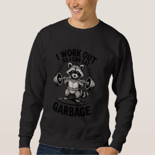 Moletom Raccoon Gym Humor Eu Trabalho Para Comer Lixo