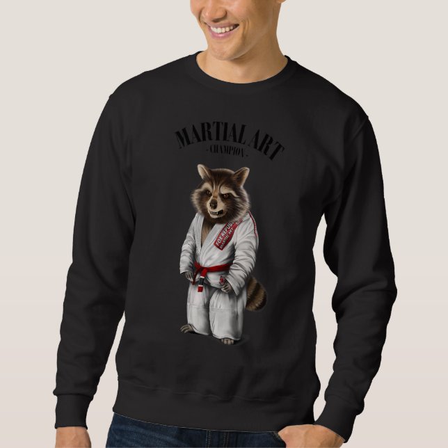 Moletom Raccoon Judo Karate Master em White Judogi (Frente)