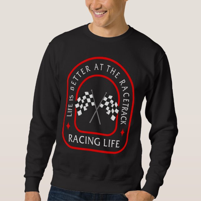 Moletom Racetrack Life Melhor Verificada Flag Racing Di (Frente)