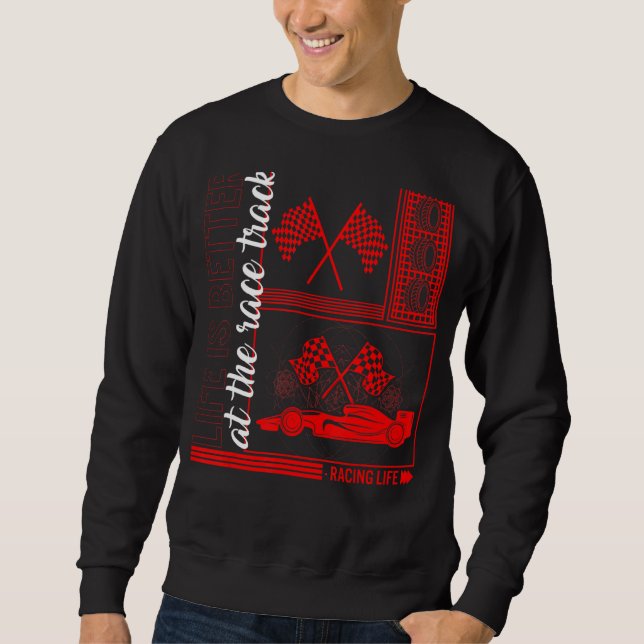 Moletom Racetrack Life Melhor Verificada Flag Racing Di (Frente)
